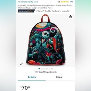 Nightmare Before Christmas Loungefly backpack purse BNWT